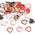 Heart Shape Charms, 36Pcs Enamel Heart Shape Pendants Alloy Heart Charms Bulk for DIY Necklace Bracelet Earrings Craft Making