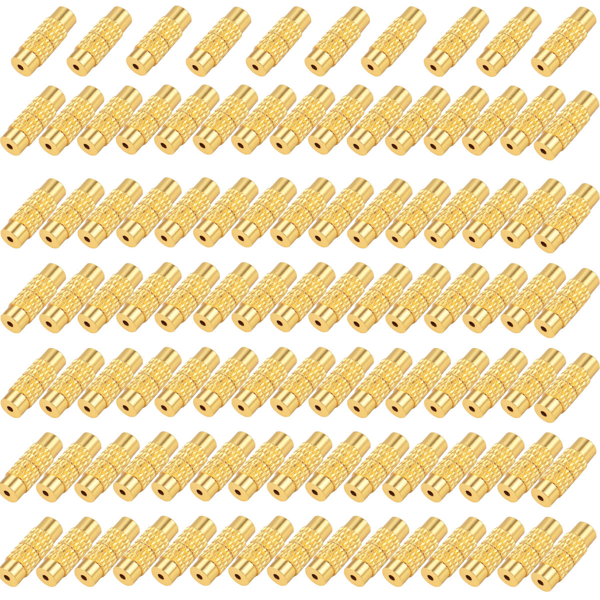 100pcs 4 Colors Brass Screw Twist Clasps Barrel Tube Fastener Cord End Caps Jewelry Clasps for DIY Bracelet Necklace Crafts Jewelry Making Decorative Accessories, 12 mm x 4.2 mm