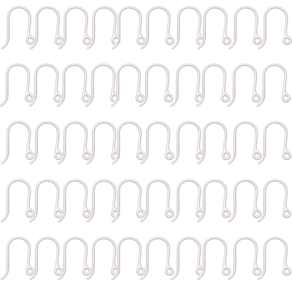 Plastic Earring Hooks, 50pcs Non-Allergenic Plastic Earring Hooks Safety Ear Wire Hooks Earring Findings for DIY Jewelry Making, 13x9mm, Golden, Silver, Black, Pink, Clear(Small)
