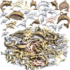 100g Mixed Styles Dolphins Charms Collection,Dolphin Charms Pendants Jewerly Making charms for DIY Earring Bracelet Necklace