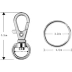 60 Pieces Metal Swivel Lanyard Snap Hook with Key Rings(Small Size)
