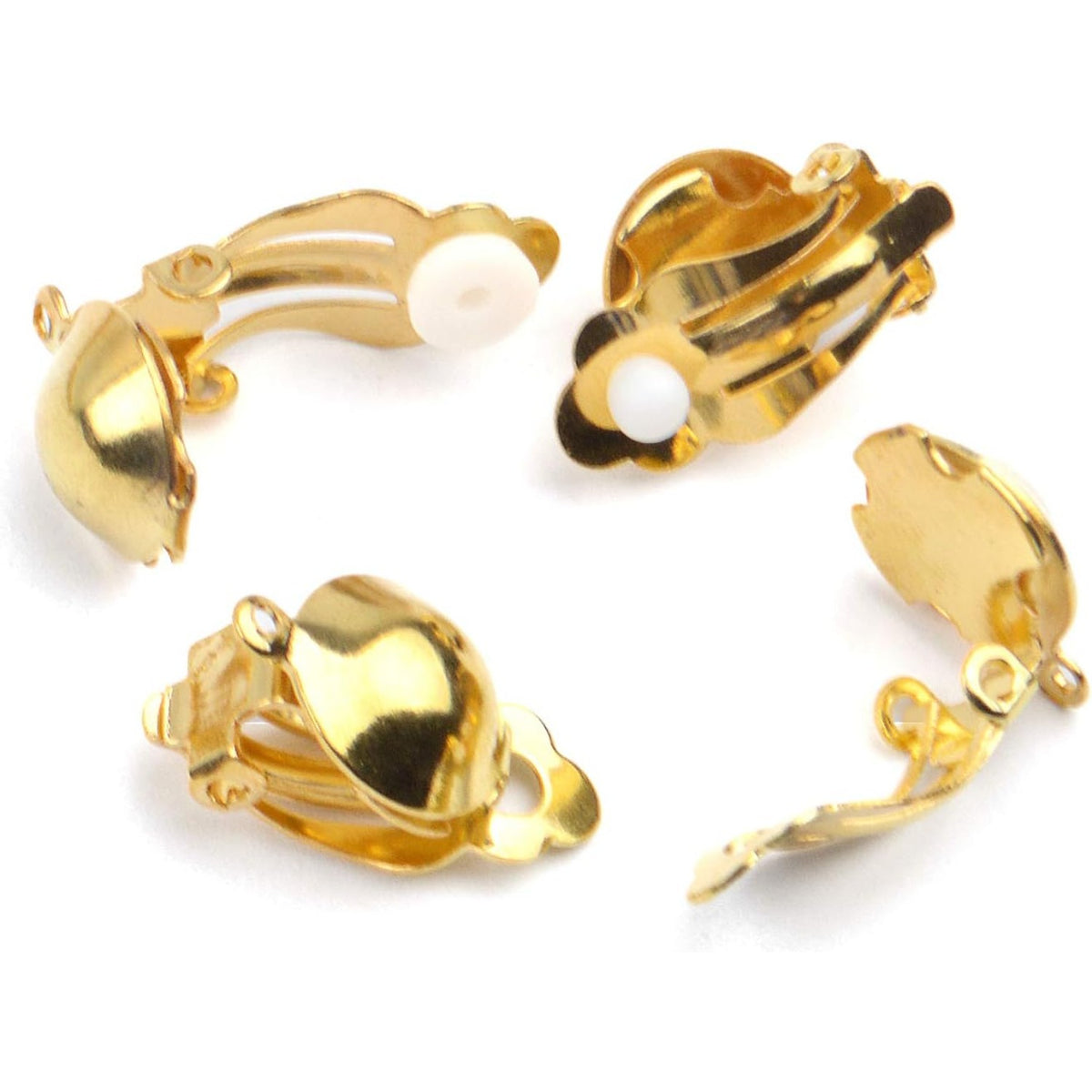 20 Pieces Clip On Earring Converter Non-Pierced Earrings Components with Loop and 20 Pieces Earring Cushions for Earring Making,Sliver and Gold