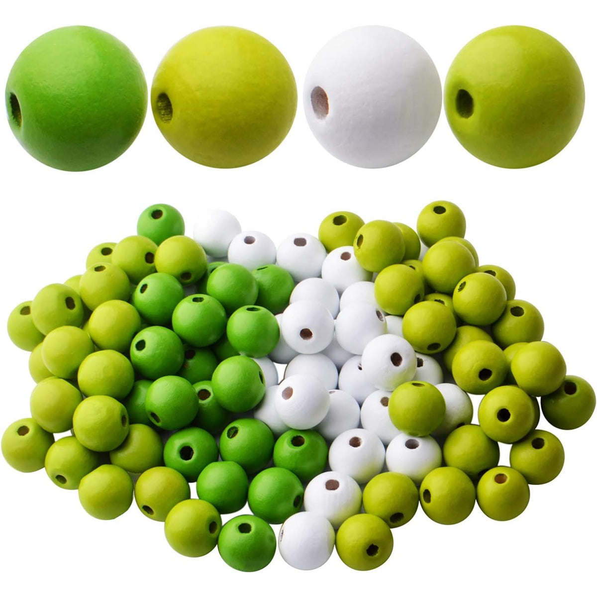 100pcs 16mm Wooden Beads Round Wood Beads Painted Wooden Spacer Beads Loose Beads Colorful Smooth Beads for Jewelry Bracelets Necklace Earring DIY Craft Making,Hole: 3.8mm