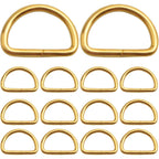 100pcs Metal Semi-Circular D Rings Multipurpose Half Round D Rings Loop Webbing Buckle Hardware Accessories for DIY Crafts Bags Clothing Backpack Belt Sewing, Golden