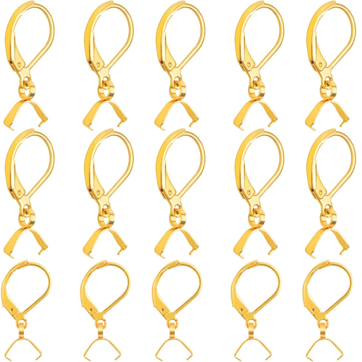20pcs Stainless Steel D-shaped Earring Hooks Hypoallergenic Leverback Ear Wires Hooks with Pinch Bail Clasps Earring Supplies for DIY Dangle Jewelry Making, 5 Colors