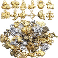Constellation Charm Pendants,48pcs Constellation Zodiac Charms Zodiac Charms Bulk 12 Constellations Charms for Jewelry Making Necklace Bracelet Crafting,Antique Silver/Antique Golden/Golden/Bronze