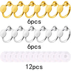 12pcs 2 Colors Clip-on Earring Converters Brass Earring Clips Components with 6 mm Flat Round Pad and 12pcs Clear Earring Cushions for Non-Pierced Ears DIY Jewelry Making Supplies