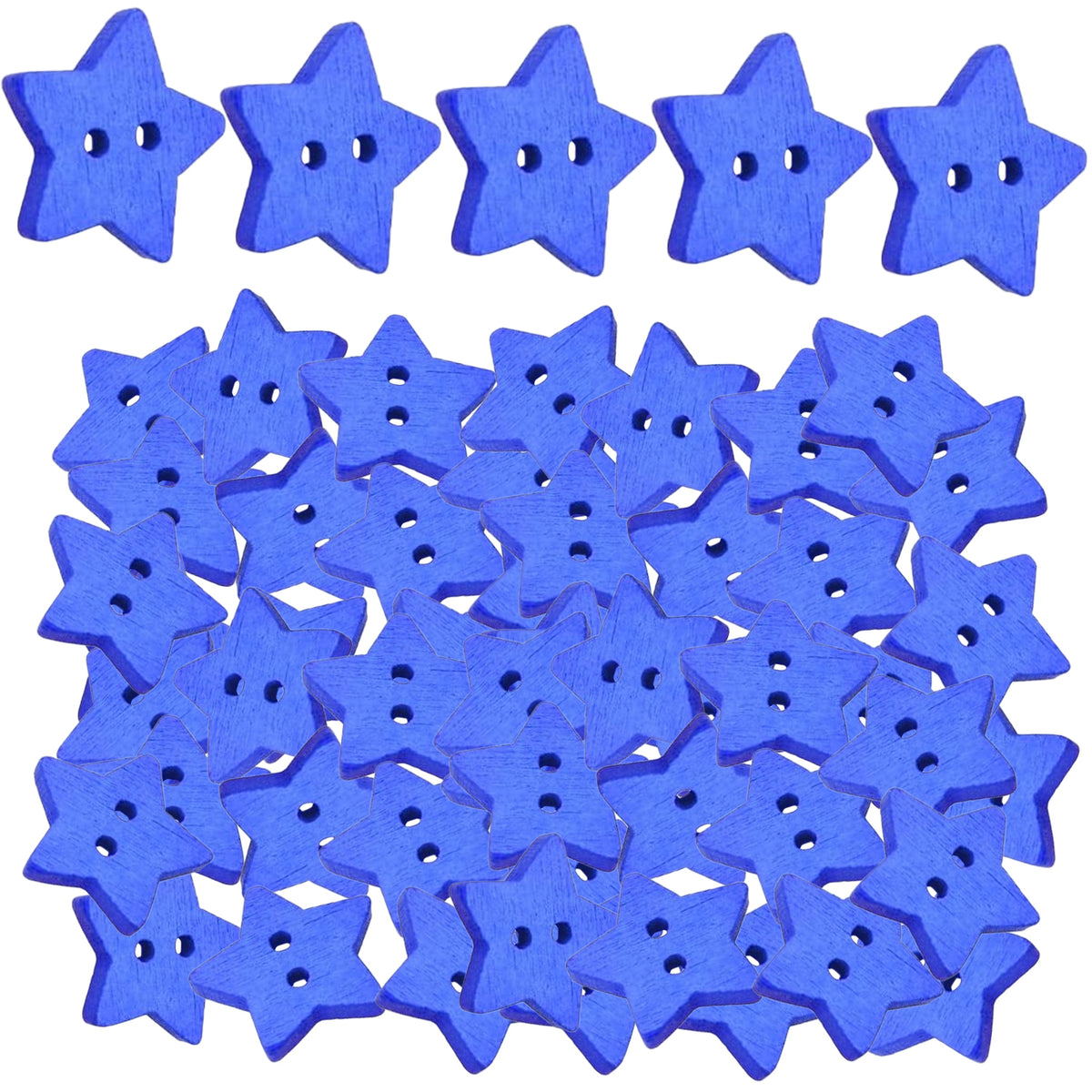 200pcs Mixed Colors Wooden Star Buttons with 2 Holes Small Star Shape Knitting Wood Rustic Buttons for DIY Clothes Sewing Scrapbooking Art Craft Painting Decoration