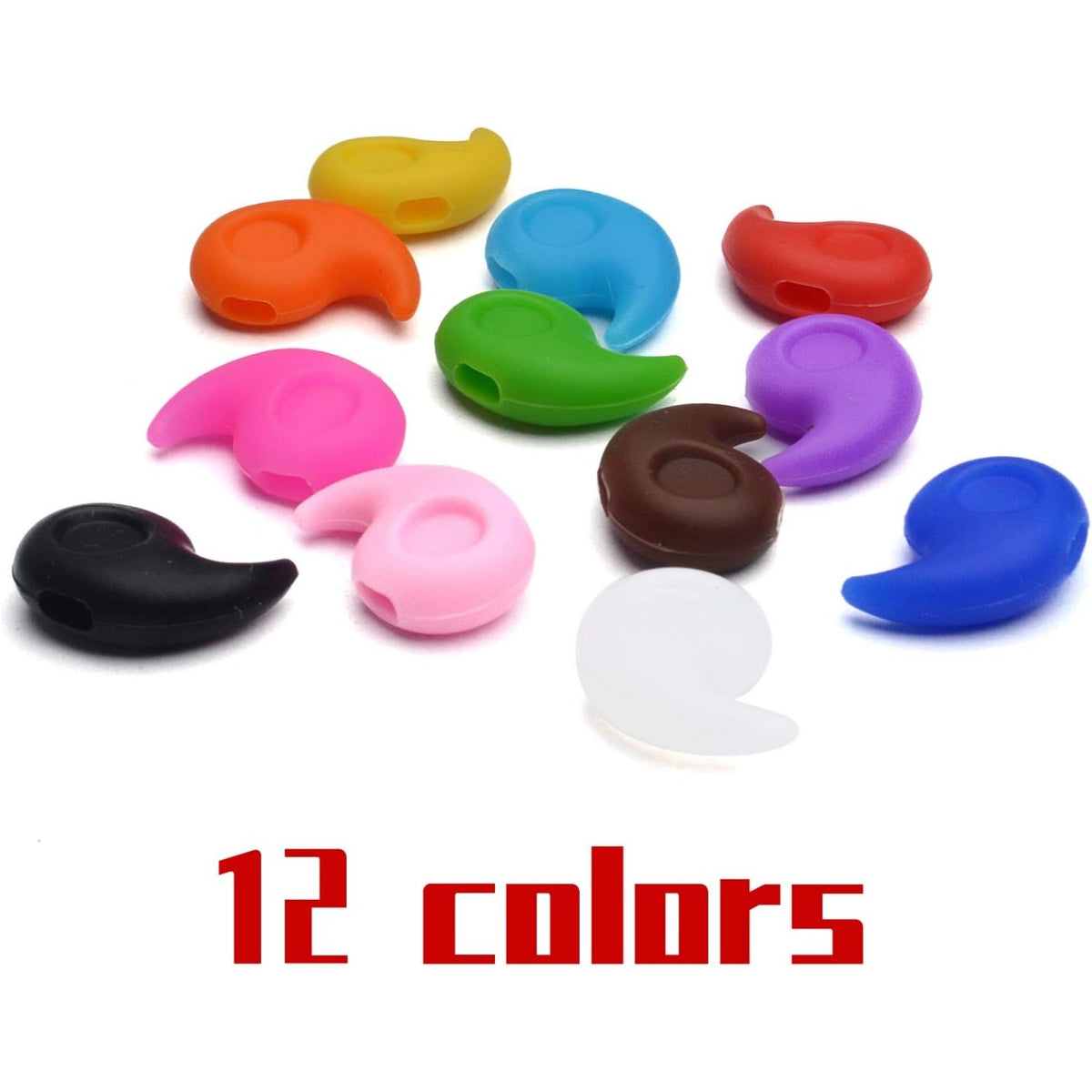 12 Pairs Silicone Eyeglasses Retainers Eyeglasses Ear Hook Anti-slip Eyeglasses Holder Glasses Ear Hook Grip for Kids Adults Eyeglasses