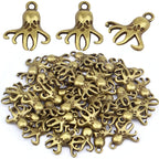 50 Pieces Antique Bronze Octopus Charms Pendants Vintage Alloy Sea Animal Dangle Pendants for DIY Earrings Necklace Bracelet Jewelry Making