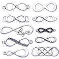 50pcs Mixed Infinity Symbol Charms Pendants for Crafting, Jewelry Findings Making Accessory for DIY Necklace Bracelet