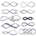 50pcs Mixed Infinity Symbol Charms Pendants for Crafting, Jewelry Findings Making Accessory for DIY Necklace Bracelet