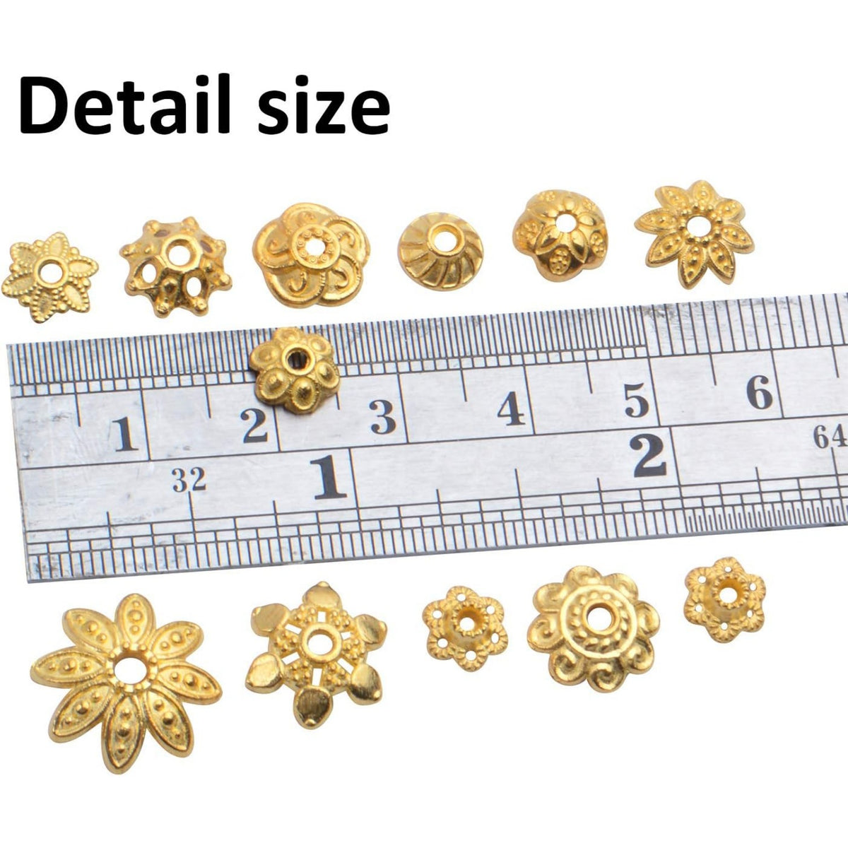100 Gram(About 250-350pcs) Bead Caps Metal Spacers Jewelry Findings Accessories for Bracelet Necklace Jewelry Making,Gold