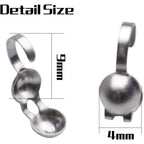 Calottes End Crimps,200Pcs Stainless Steel Fold-Over Bead Tips Clamshell Crimp Bead Tips Knot Covers for Knots,Cord Ends,Crimps Jewelry Making