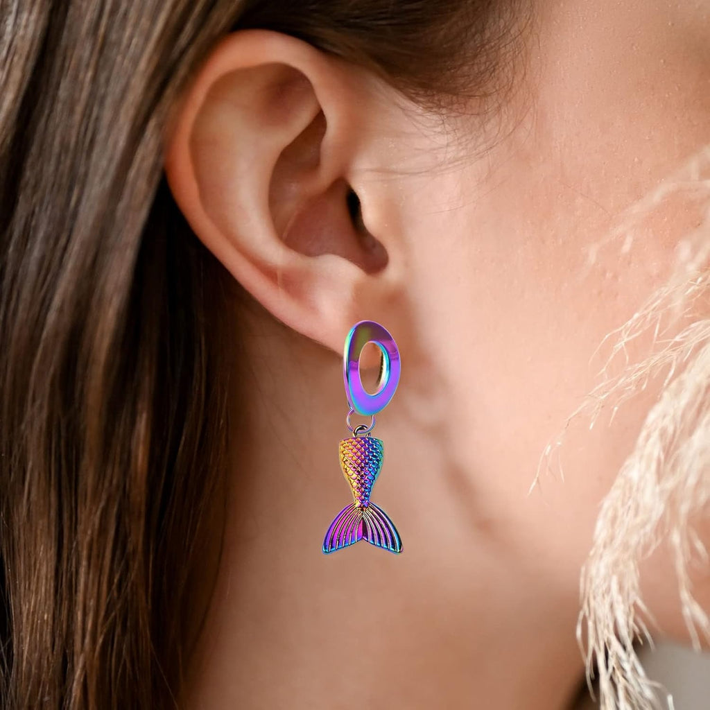 20pcs Stainless Steel Irregular Shapes Stud Earrings Mixed Round Oval Rhombus Heart Earring Posts with Hole and 20pcs Clear Earring Backs for DIY Jewelry Making Supplies, Rainbow Color