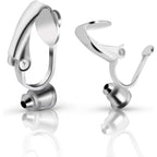 BronaGrand 20 Pieces Clip-on Earring Converter Components Findings with Post, Silver