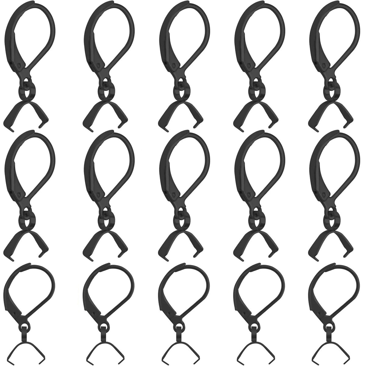 20pcs Stainless Steel D-shaped Earring Hooks Hypoallergenic Leverback Ear Wires Hooks with Pinch Bail Clasps Earring Supplies for DIY Dangle Jewelry Making, 5 Colors