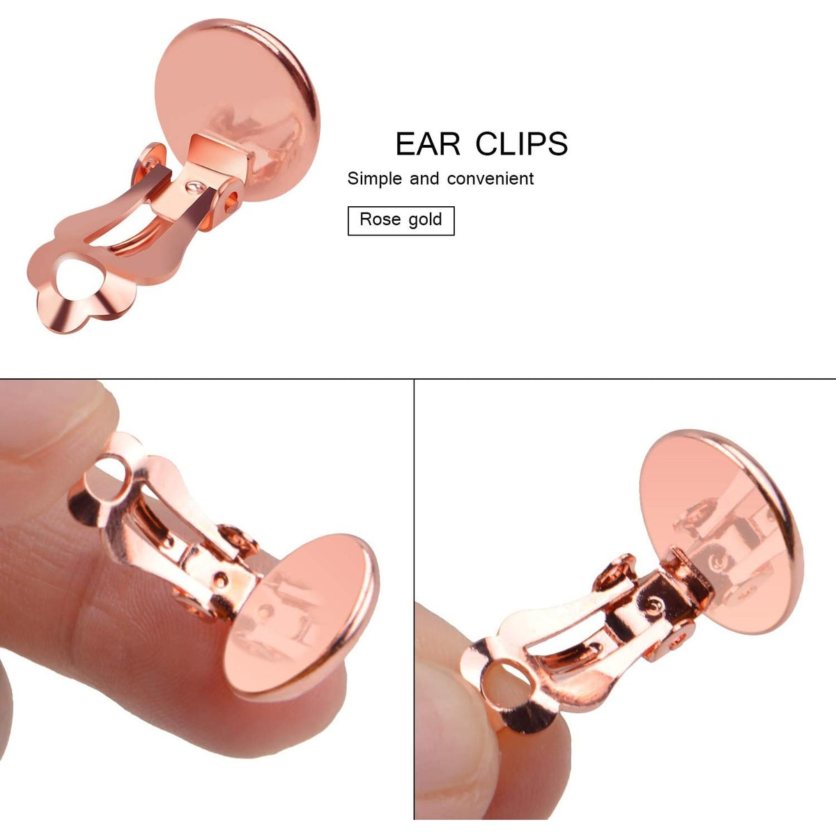 Clip-on Earring Converters, 20pcs (10 Pair) Flat Round Earring Trays 12mm Earring Cabochon Setting Converter for Non Pierced Ears Earring Making - Silver