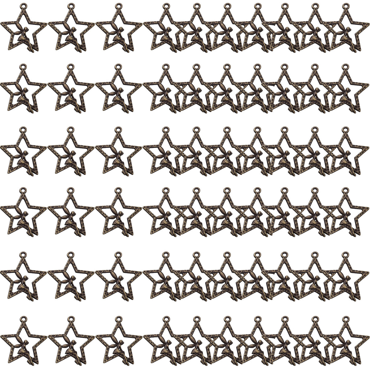 60pcs Fairy Charm Pendants Alloy Angle Charms Fairy on Star Charms Craft Supplies for DIY Earrings Necklace Bracelet Jewelry Making and Crafting Accessory, 3 Colors
