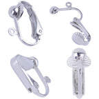 BronaGrand 20pcs Clip-on Earring Converter with Easy Open Loop (Silver)