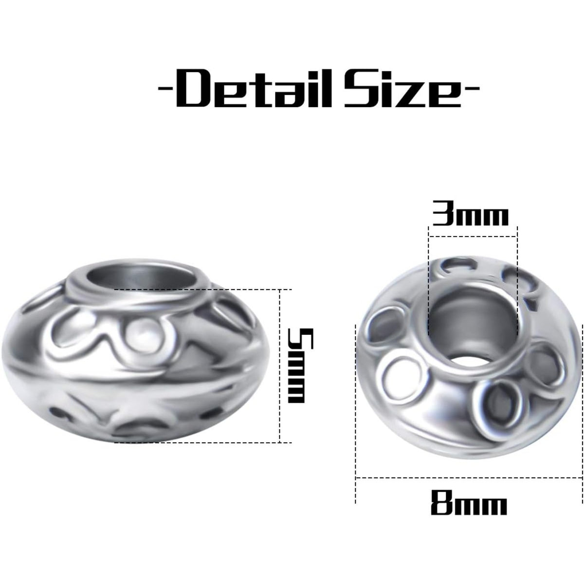 100pcs Antique Silver 8mm Spacer Beads Jewelry Beads Jewelry Spacers Beads with A Box for Jewelry Bracelets Necklace Making Crafts Supplies