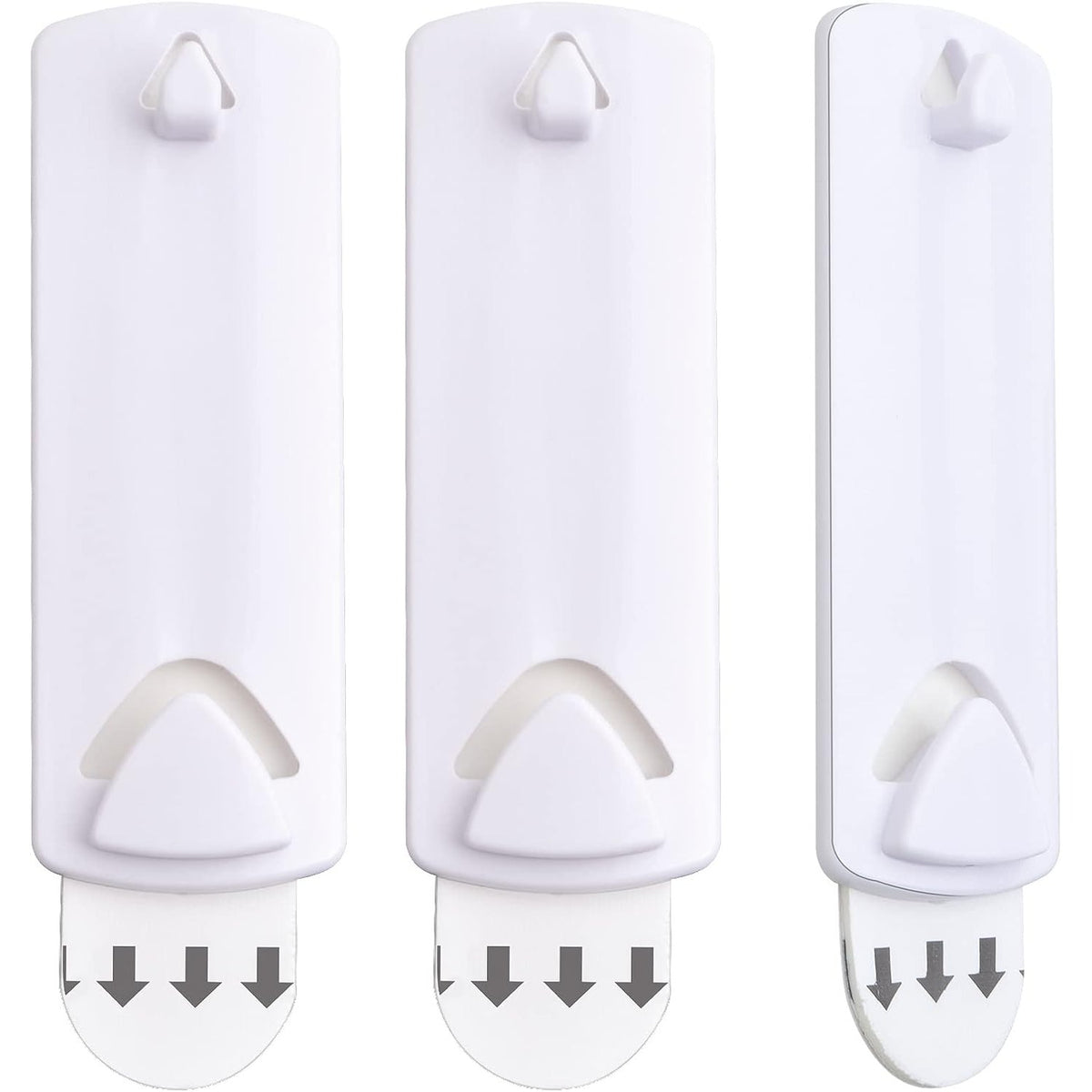 10 Pieces White Picture Hangers Hooks Without Nails No Trace Self Adhesive Art Hanger Hooks Photo Frame Picture Hanging Kit for Bathroom Kitchen Home Door Wall Closet