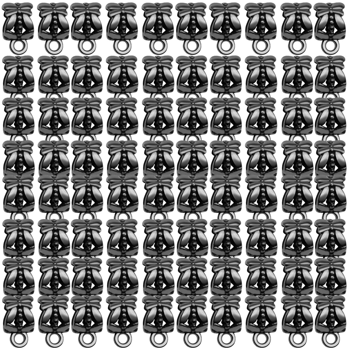 80pcs Antique Tibetan Bail Beads Tube Beads Spacer Rondelle Connectors for Pendant Jewelry Making Crafts, Mixed Colors