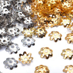 1000pcs 7.5mm Flower Bead Caps Metal Filigree Spacers Bali Style Jewelry Findings Accessories for Bracelet Necklace Jewelry Making