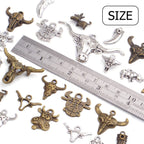 100g (40-60pcs) Mixed Cow Charms Alloy Cattle Pendant Charms Vintage Jewelry Findings for Making Braclet Necklace Crafts