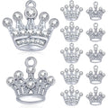20pcs Silver Crown Shape Dangle Charms Alloy Lovely Queen Crown Pendants with Rhinestone Craft Supplies for DIY Necklace Earrings Jewelry Making Valentine's Gifts, 2 Styles