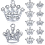 20pcs Silver Crown Shape Dangle Charms Alloy Lovely Queen Crown Pendants with Rhinestone Craft Supplies for DIY Necklace Earrings Jewelry Making Valentine's Gifts, 2 Styles