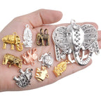 100g (About 20-40pcs) Mixed Alloy Elephant Charms Tibetan Animal Elephant Head Charms Pendants Jewelry Findings for Bracelets Necklace Crafts Making