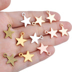 100pcs 16mm Alloy Star Charms Tibetan European Star Shape Charm Jewelry Charms Star Pendant for Necklace Bracelet Crafts Jewelry Making, 5 colors