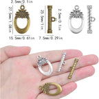 20 Sets Butterfly Bracelet Toggle Clasps T-Bar End Tibetan Closure Filled Fastener Hook Toggle Connectors for DIY Necklace Jewelry Craft Making, 2 Colors