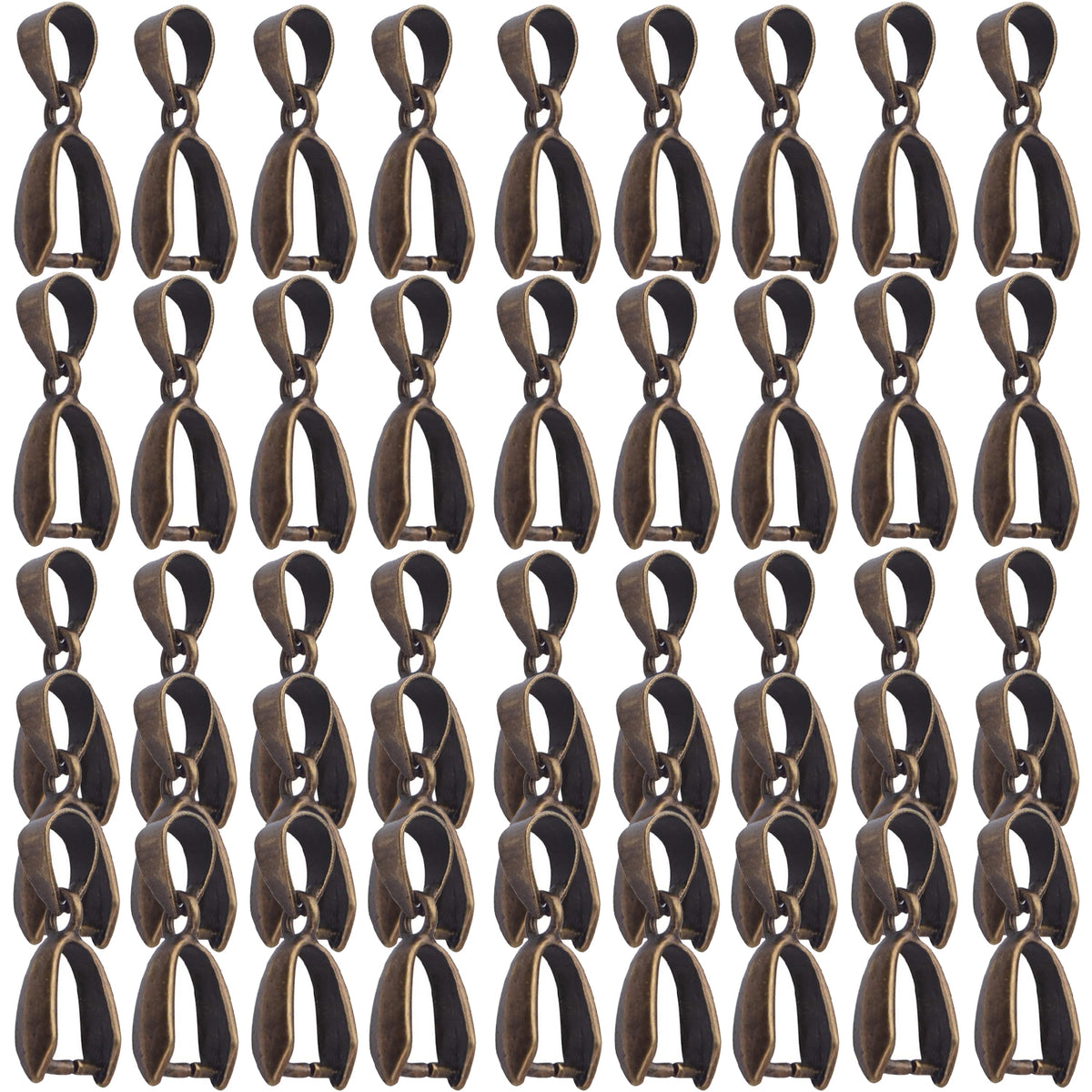 45pcs 3 Sizes Pinch Clip Bails Brass Claw Bail Finish Necklace Pendant Clasps Dangle Charm Bead Connectors Findings for DIY Craft Jewelry Making, 3 Colors