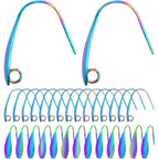 50pcs Stainless Steel Earring Hooks Hypoallergenic V Shape Ear Wires Hooks with Loop Earring Components for DIY Dangle Jewelry Making Findings, Rainbow Color