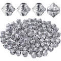 100pcs Antique Silver Flying Saucer Shape Spacer Bead Tibetan Alloy Bicone Beads Spacers Loose Spacers Jewelry Spacer Bead for DIY Jewelry Making Crafts Supplies