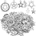 100g (80-150pcs) Mixed Moon Star Charms Antique Alloy Celestial Charms Pendants for Bracelets Necklaces Crafts