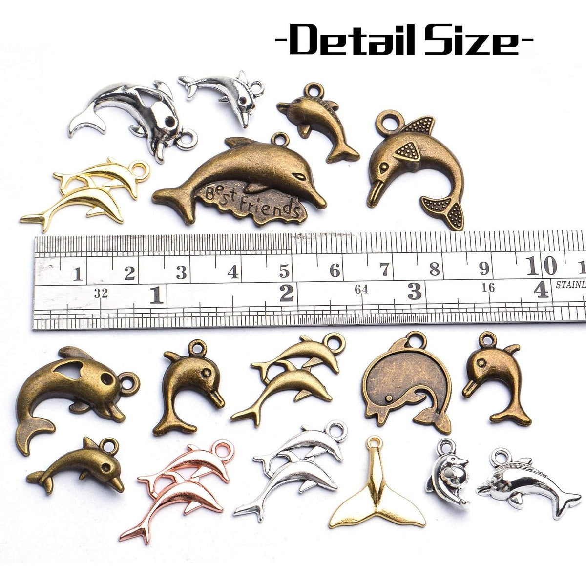 100g Mixed Styles Dolphins Charms Collection,Dolphin Charms Pendants Jewerly Making charms for DIY Earring Bracelet Necklace