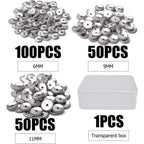200pcs Tibetan Antique Silver Flat Round Spacer Beads Rondelle Bead Spacers Charms Spacer Loose Beads with A Box for Jewelry Making Crafts Supplies