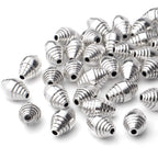 50pcs Tibetan Antique Silver Spacers Beads Alloy Bicone Spacer Beads Jewelry Beads Spacers Charms with A Box for Bracelet Necklace DIY Jewelry Making