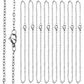 10 Pieces 50 cm 316 Stainless Steel Necklace Extension O-shaped Bracelet Choker Extender Chains with Lobster Claw Clasps for Women DIY Jewelry Making Supplies, Steel Color