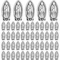 100pcs Antique Silver Religious Jesus Beads Alloy Virgin Mary Our Lady Rosary Spacer Beads Double-Sided Loose Beads for DIY DIY Rosary Bracelet Necklace Jewelry Making
