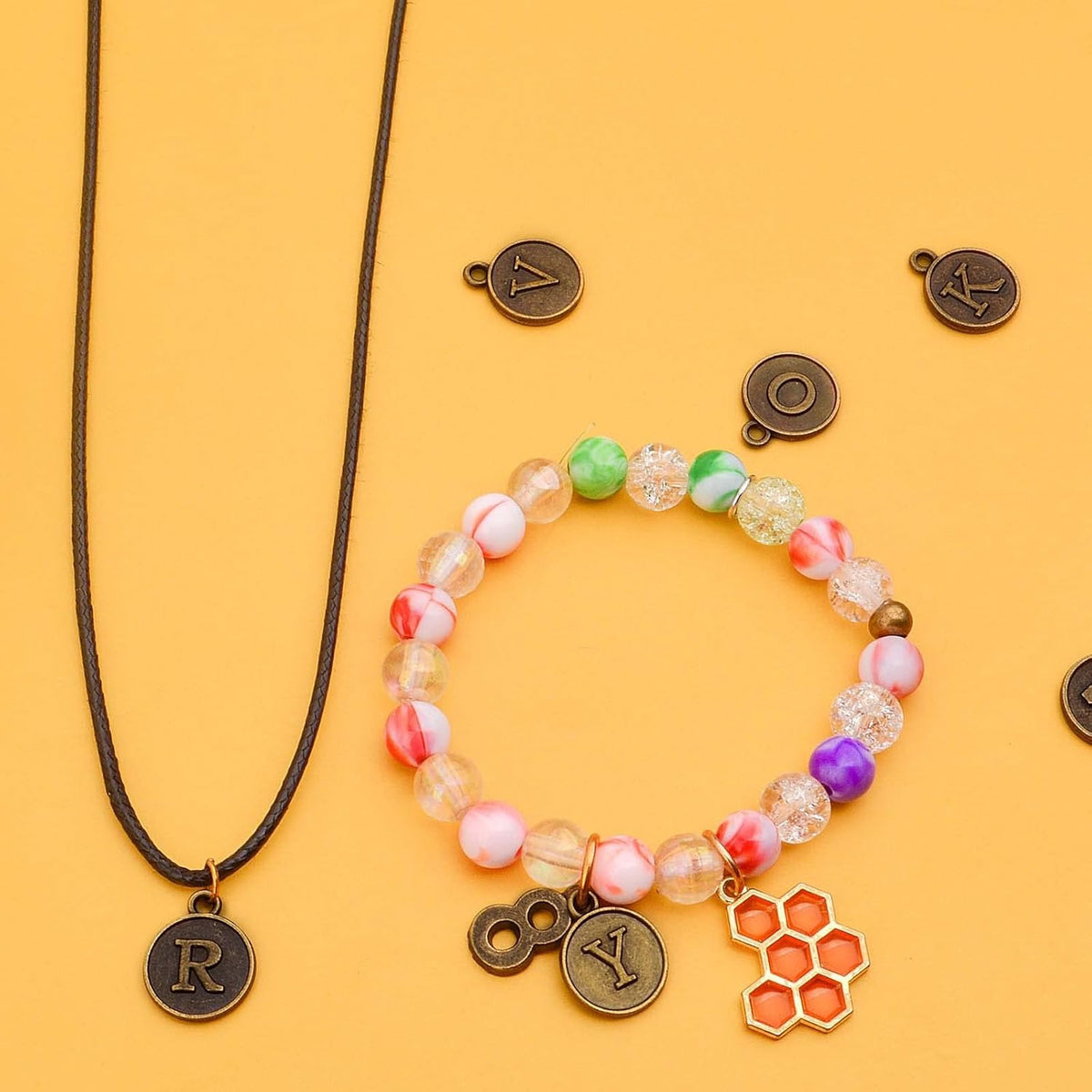 3 Sets (78pcs) Round Letter Charms 26 Alphabet A-Z Pendants and 5 Sets (50pcs) 0-9 Number Charms for Jewelry Making Crafts DIY