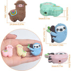 9pcs Animal Shape Silicone Focal Beads for Pen, Colorful Alpaca Sloth Cartoon Silicone Beads Character Rubber Beads Bulk for DIY Bracelet Keychains Jewelry Making Craft Projects