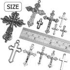 100g Rosary Cross Charms Alloy Rosary Center Charm Jewelry Charms Crucifix Cross Pendants for Necklace Earring DIY Jewelry Making Crafts Supplies