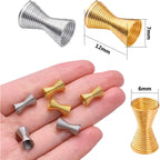 60pcs Double Side Large Artistic Spring Beads Caps Alloy Spacer Beads Caps Jewelry Bead Connectors Accessories for DIY Bracelet Necklace Crafts Jewelry Making, Golden and Silver