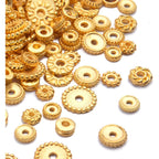 100 Gram(About 170-300pcs) Spacer Beads Jewelry Bead Charm Spacers Alloy Spacer Beads for Jewelry Making DIY Bracelets Necklace and Crafting,Gold