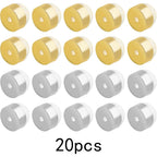 20pcs Soft Silicone Locking Earring Backs Hypoallergenic Brass Secure Earring Backs Stoppers Replacements for Droopy Ears Studs Earring Fish Hooks, 2 Colors