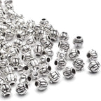 Tibetan Spacer Beads, 200 Pcs Antique Silver, Alloy, Round, Craft Beads, Hole: 1.5 mm